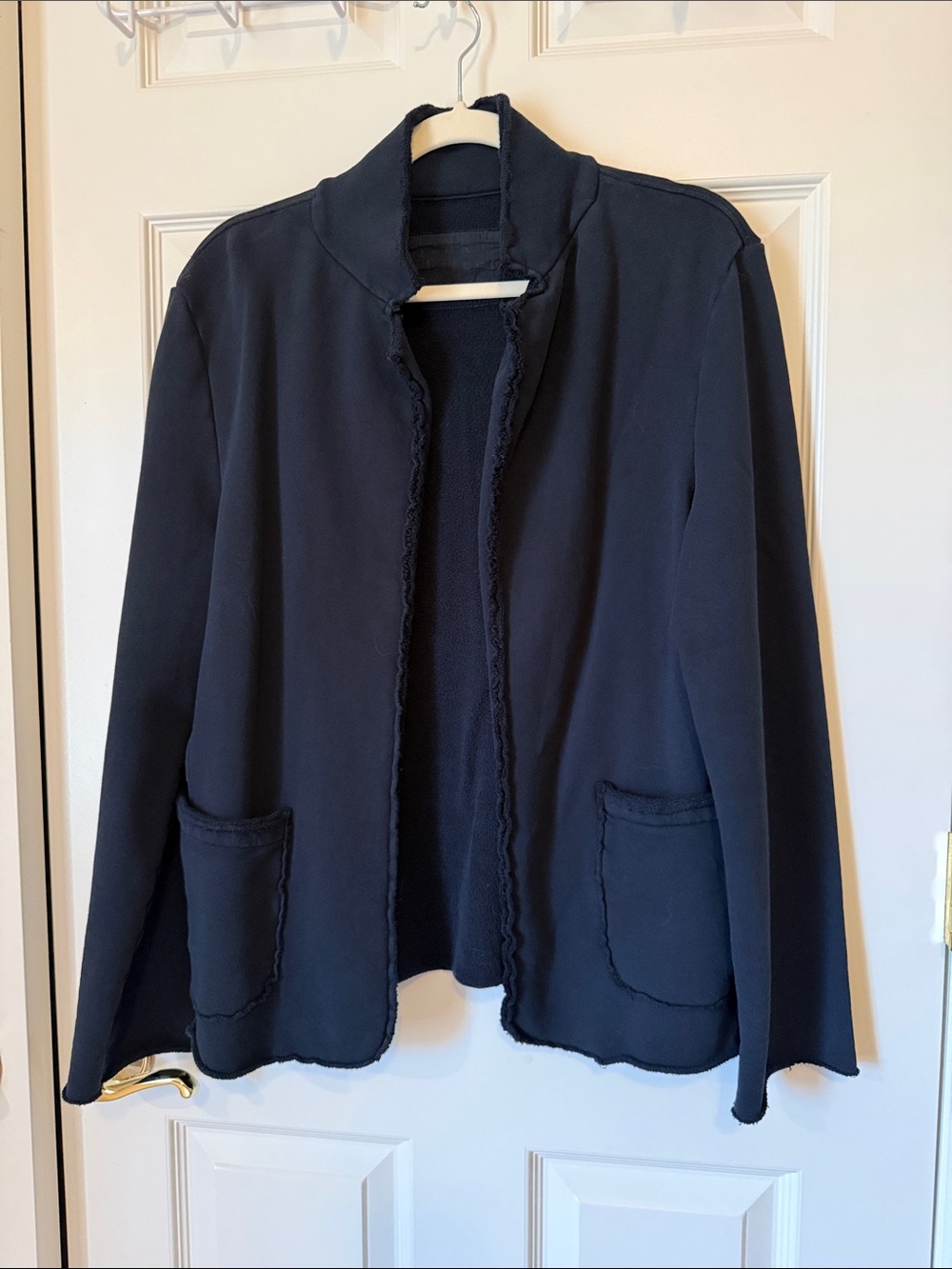 Frank & Eileen Black-Navy Open-Front Women's Jacket, size L